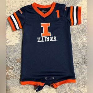 Colosseum Navy and Orange Illinois Infant Romper